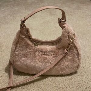 Juicy Couture Dusty Blush Pink Faux Fur Crossbody bag